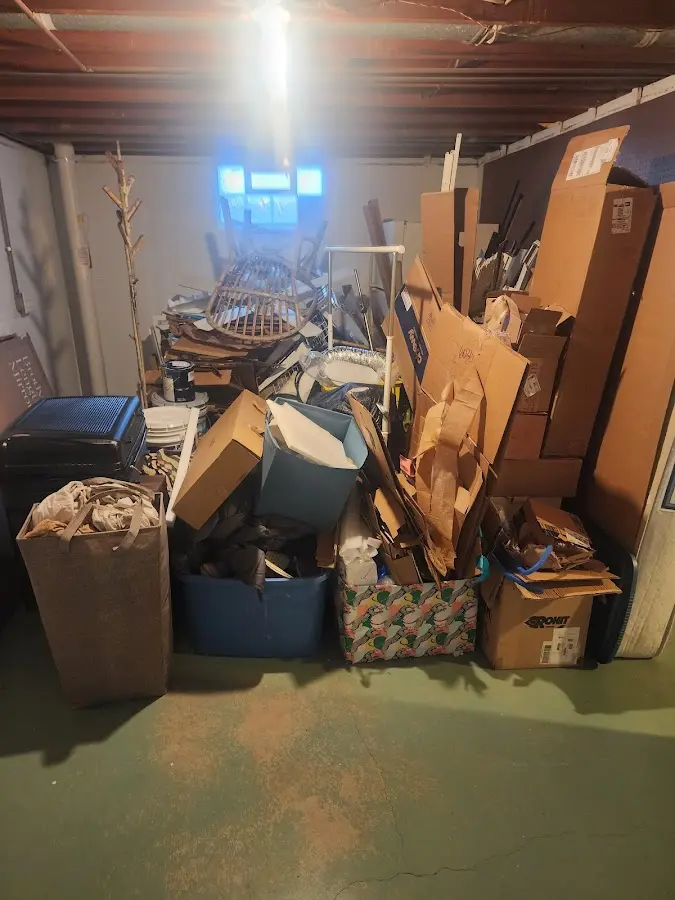 Roll-off dumpster container at job site for Concrete Dumpster Rental in Grove City